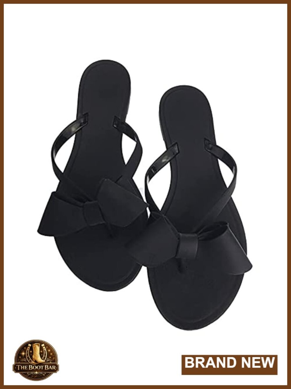 Jelly Bow Flip-Flops Flat Sandals Beach Rivets Summer Dressy